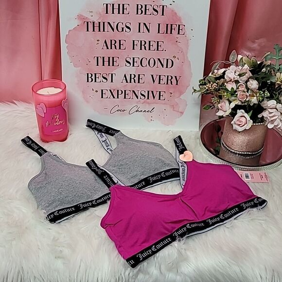 1599  JUICY COUTURE J KEYHOLE SPORT BRA SET 2 NWT - Picture 2 of 9